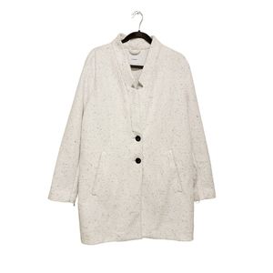 Old Navy Sweater Coat Button Jacket  Ivory Color  Grey Spackle Detail Size 2x